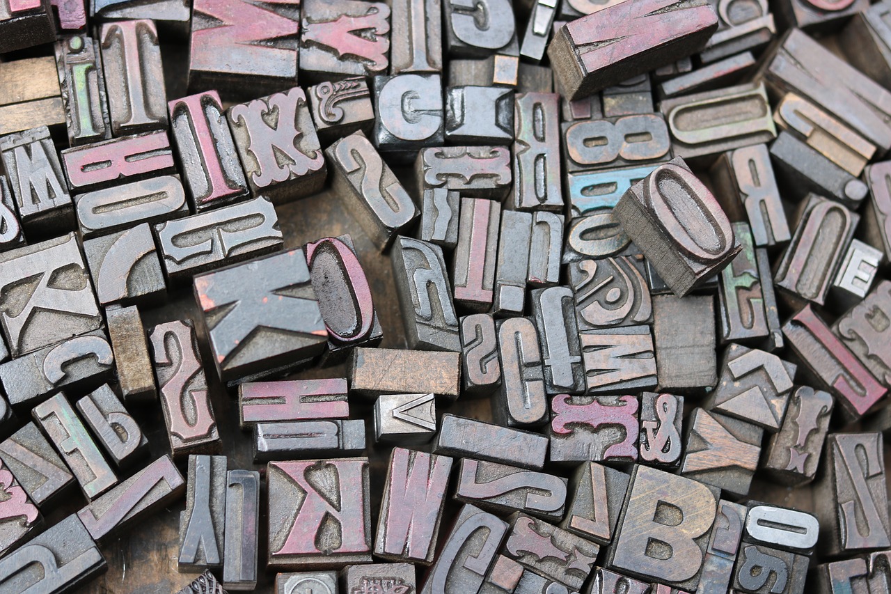 Gedruckte Buchstaben